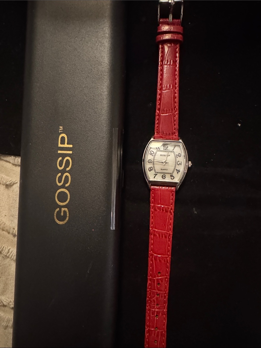 Gossip Red Croc-Texture Strap Women's Watch